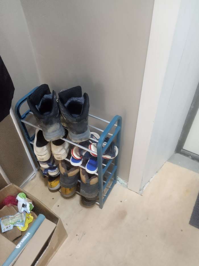 Фотография покупателя товара Обувница Доляна, 4 яруса, 42×19×60 см, цвет чёрный - Фото 10