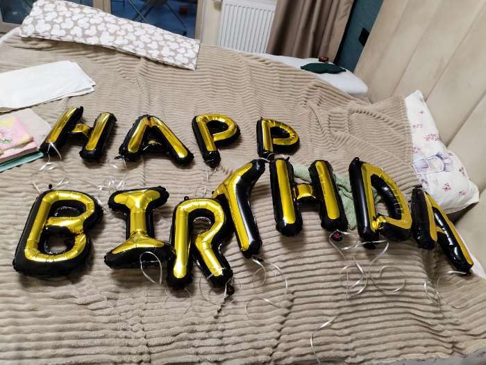 Фотография покупателя товара Воздушные шары фольгированные 16", гирлянда «С Днём рождения» - Фото 7