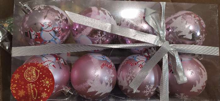 Фотография покупателя товара Набор шаров пластик d-7 см, 6 шт "Весёлый снеговик" розовый - Фото 4