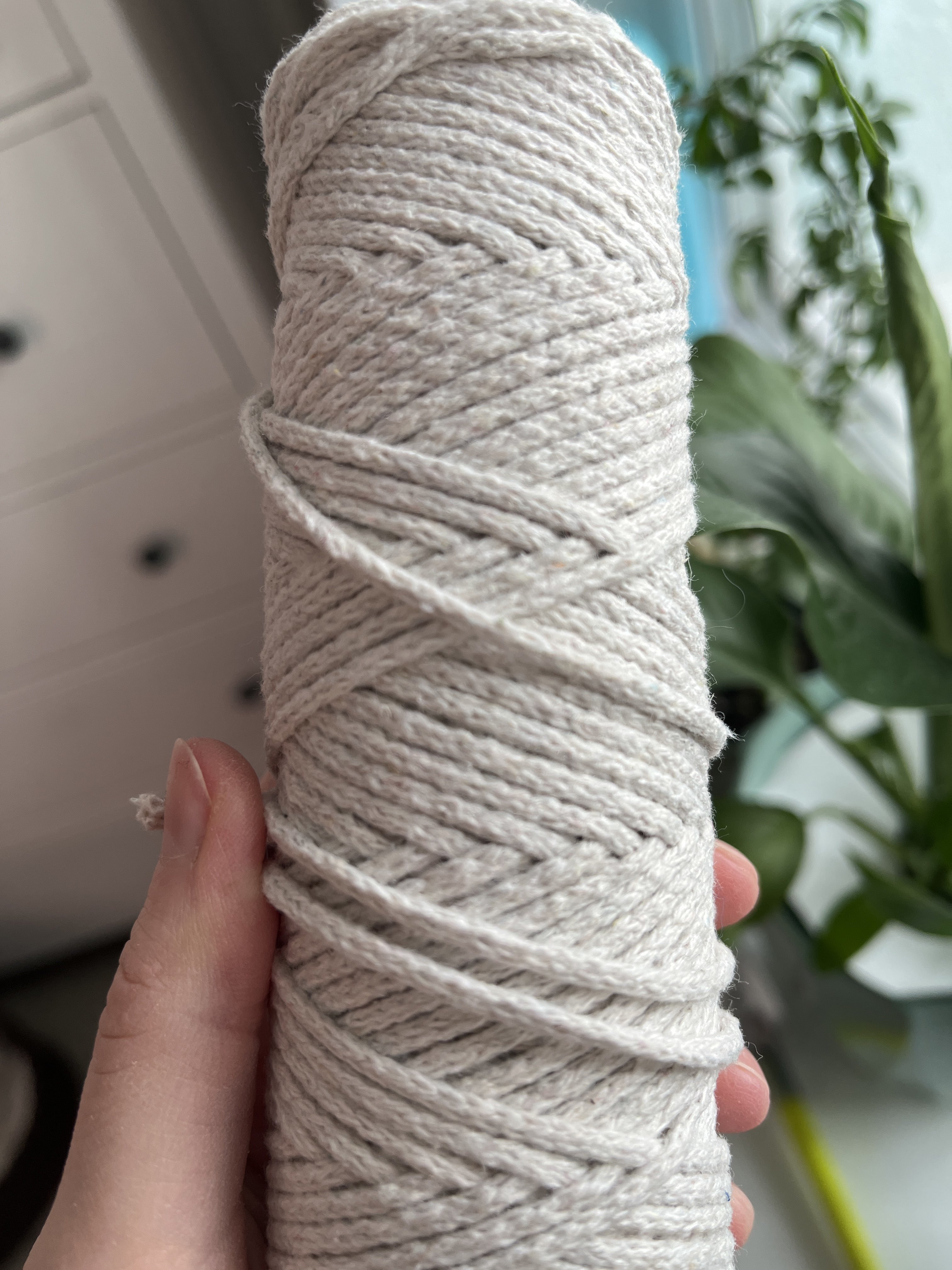 Фотография покупателя товара Шнур для вязания без сердечника 100% хлопок, ширина 3мм 100м/200гр (2108 т. Джинс) - Фото 21