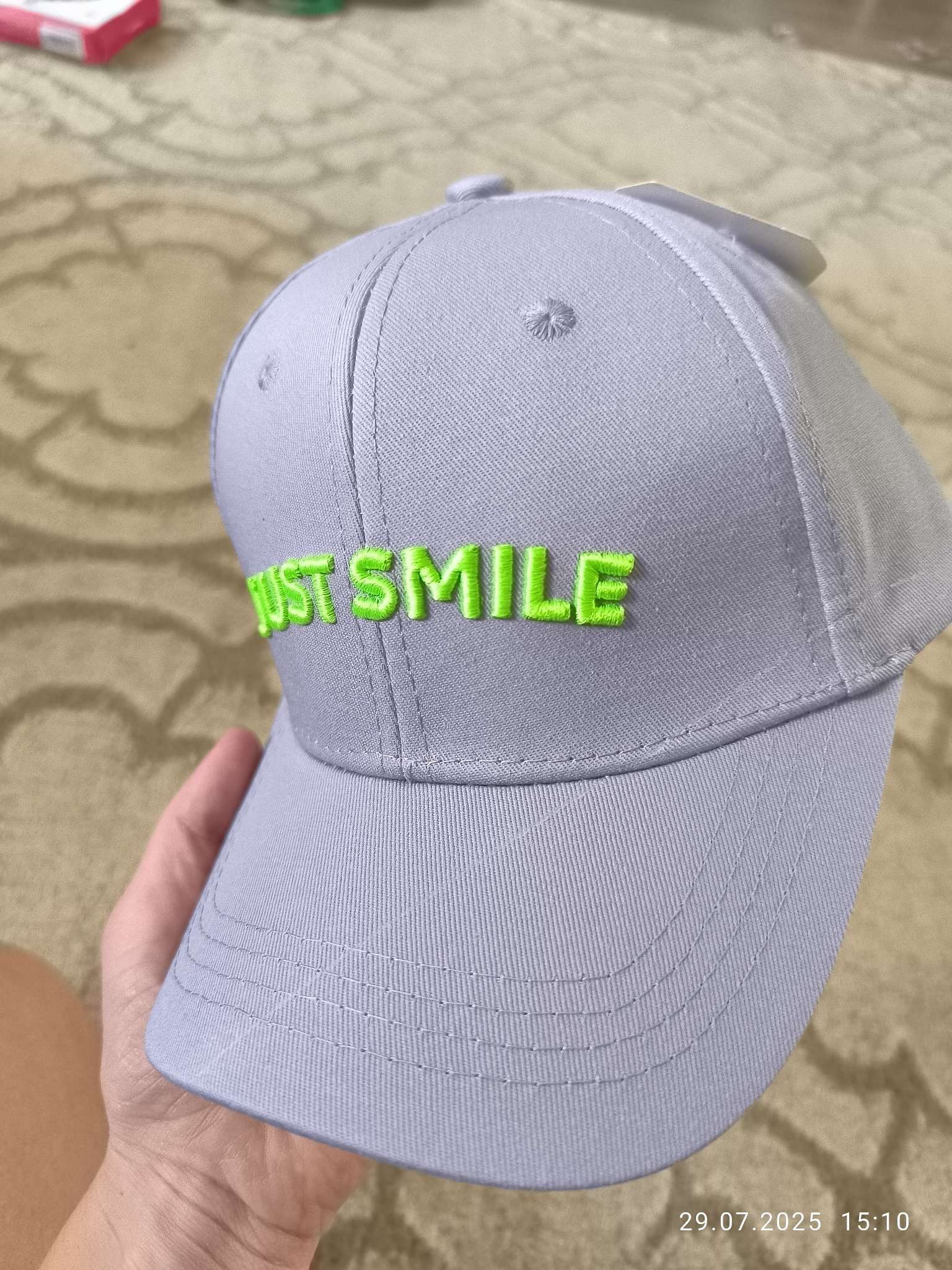 Фотография покупателя товара Кепка детская Just smile, серая, р-р 52-54, 5-7 лет - Фото 3