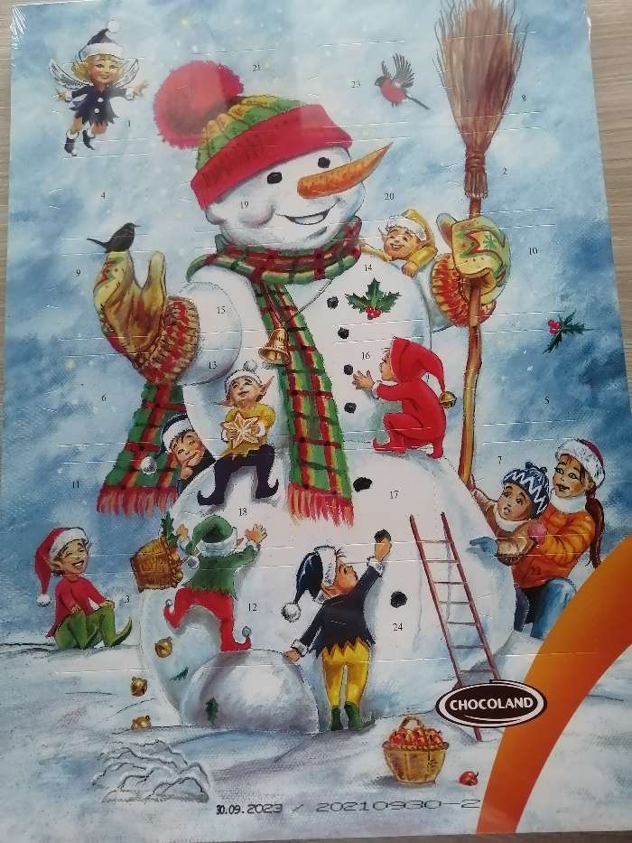 Фотография покупателя товара Адвент календарь с мини плитками из молочного шоколада, 50 г - Фото 5