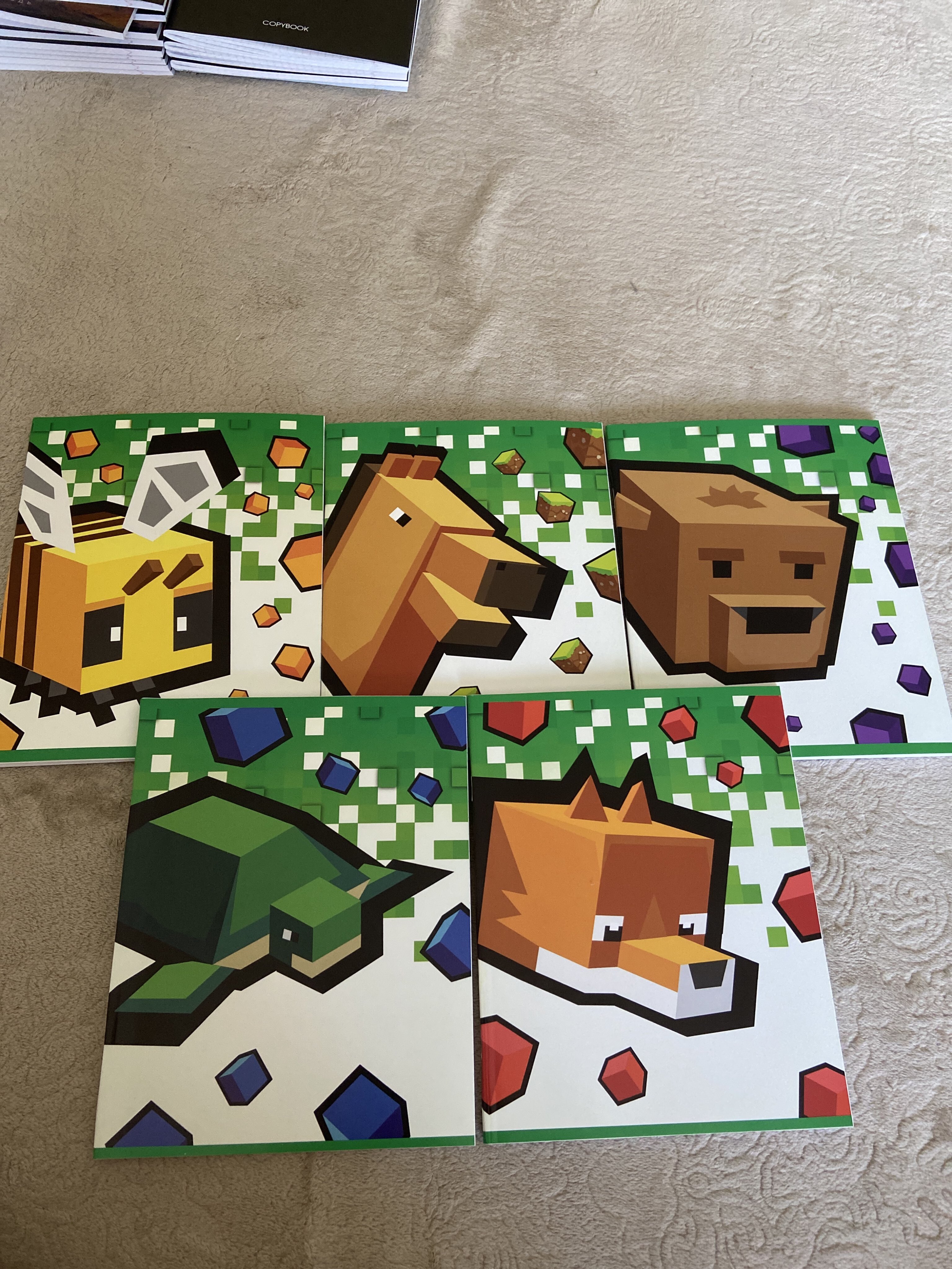 Фотография покупателя товара Набор тетрадей из 5 штук, 48 листов в линейку, Calligrata «Пиксели» - Фото 1