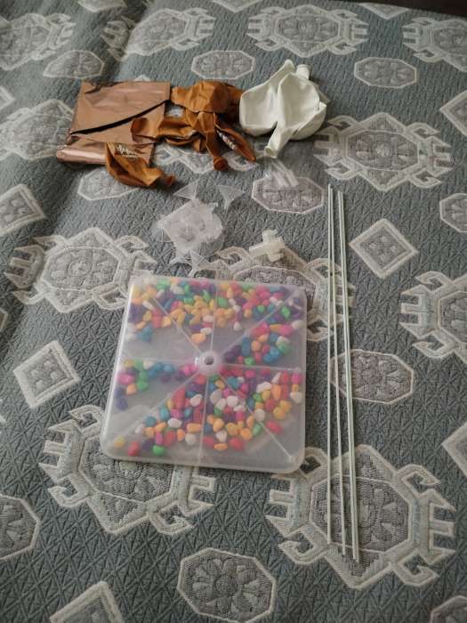 Фотография покупателя товара Воздушные шары, букет «С праздником!», набор 13 шт., на подставке - Фото 14