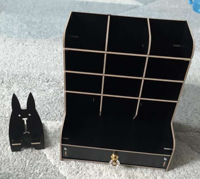 Фотография покупателя товара УЦЕНКА Органайзер-подставка настольный МДФ deVENTE. Academy 21×15×25.5 см, черный, кар.кор - Фото 1