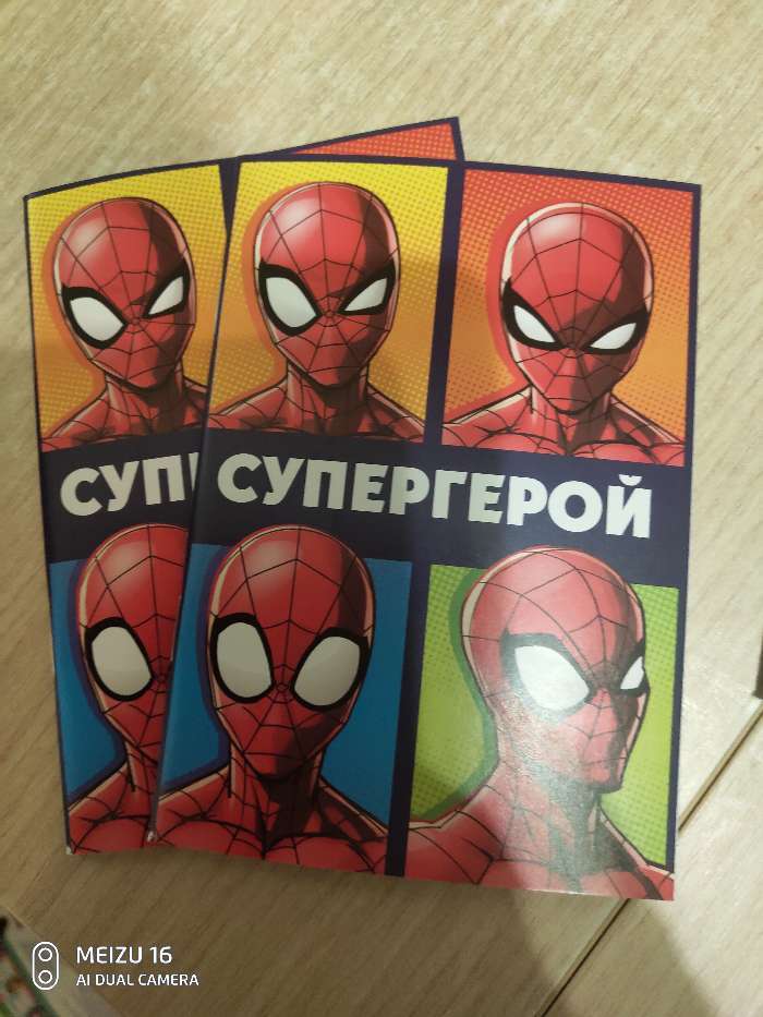 Фотография покупателя товара Блокнот на скрепке "Super hero" Человек-паук, 32 листа, А6