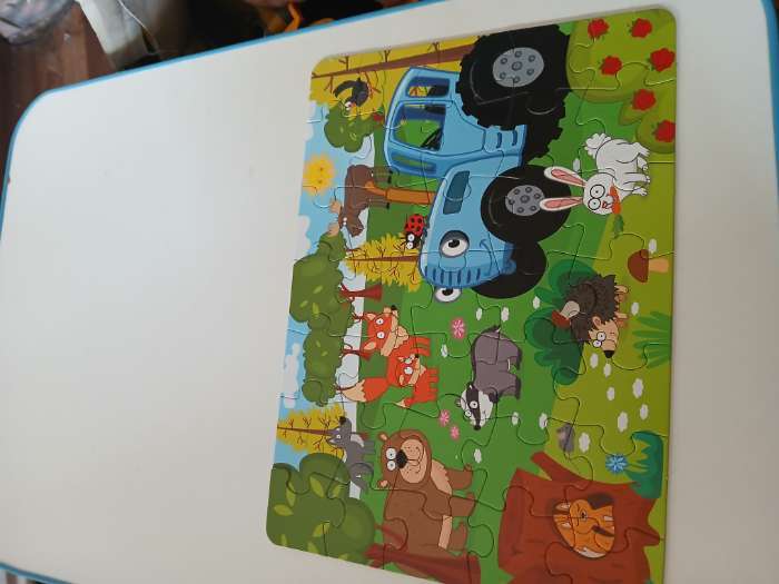 Фотография покупателя товара Пазл «Синий трактор в лесу», 35 элементов - Фото 2