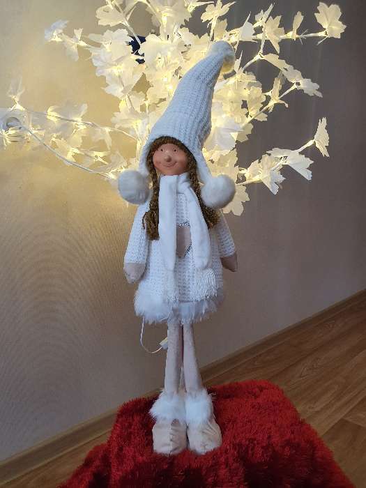 Фотография покупателя товара Кукла интерьерная "Девочка в белом платье с сердечком" 78 см - Фото 2