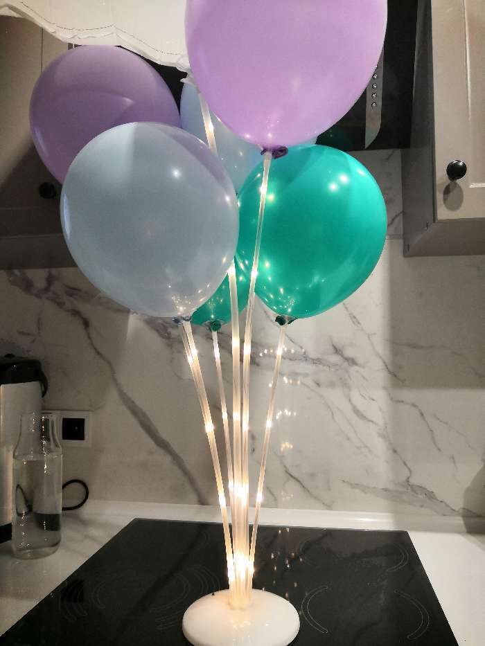 Фотография покупателя товара Стойка для воздушных шаров на подставке, световая, цвета МИКС - Фото 1