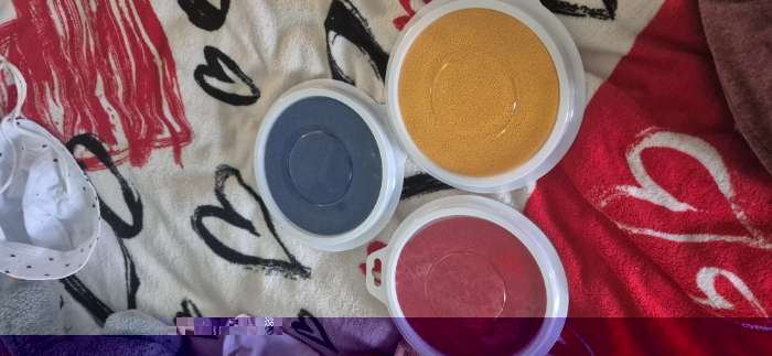 Фотография покупателя товара Краска пальчиковая, на водной основе, с губкой, желтый - Фото 1