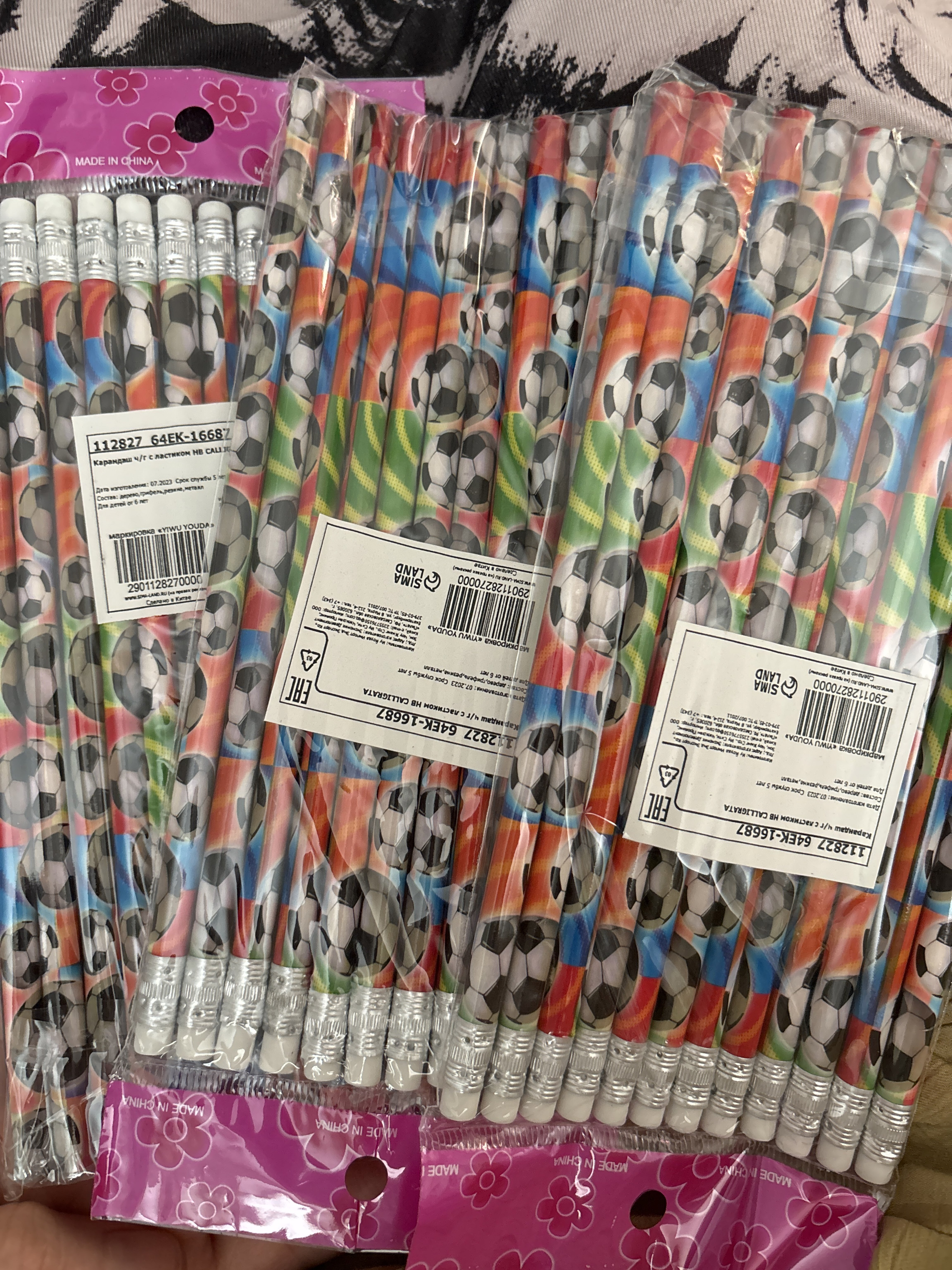 Фотография покупателя товара Карандаш чернографитный с ластиком Calligrata «Футбол», твёрдость НВ, МИКС - Фото 1