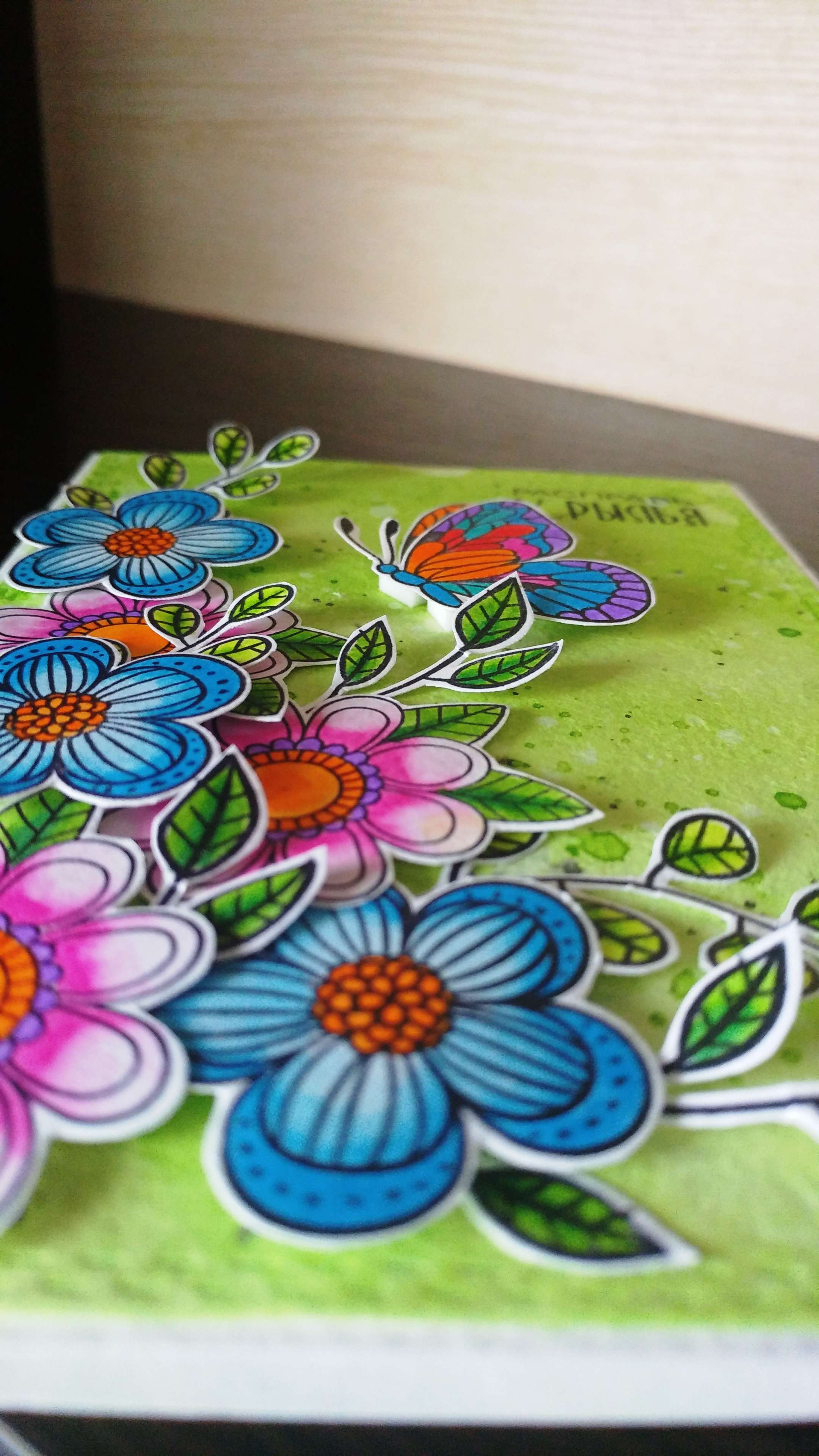 Фотография покупателя товара Набор штампов для раскрашивания "Бабочки и цветы", 14 х18 см - Фото 2