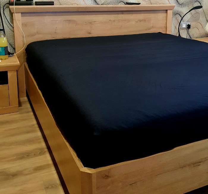 Фотография покупателя товара Простыня на резинке SL Home Tencel 160*200+30 см , цв. чёрный - Фото 1