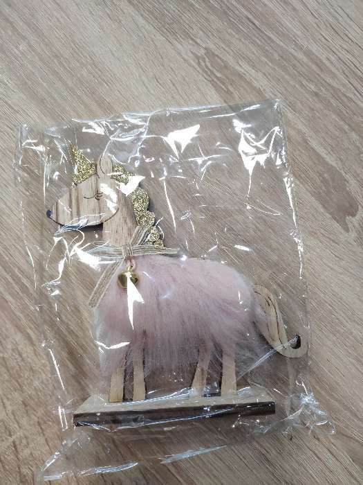 Фотография покупателя товара Новогодний декор «Единорог с колокольчиком» 14×4×16 см, фуксия - Фото 5