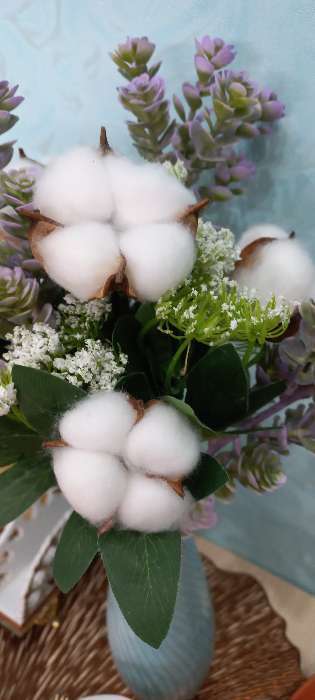 Фотография покупателя товара Декор сухоцвет "Хлопок" d-5 см, 30 см, белый - Фото 26