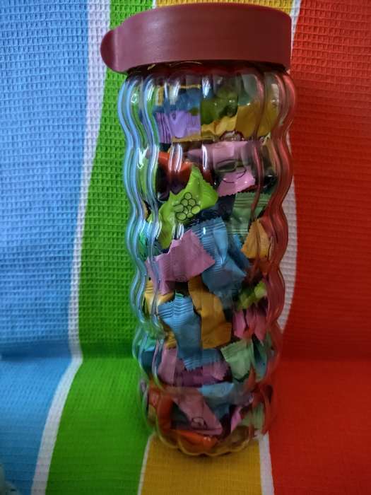 Фотография покупателя товара Банка для сыпучих продуктов Доляна «Коралл», 1 л, 9×23 см, с пластиковой крышкой, стекло, прозрачная - Фото 1