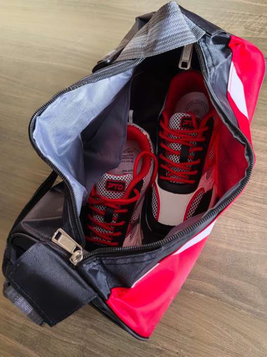 Фотография покупателя товара Сумка спортивная на молнии, боковой карман/сетка, регулируемый ремень, маленький размер, тёмно-синяя - Фото 1