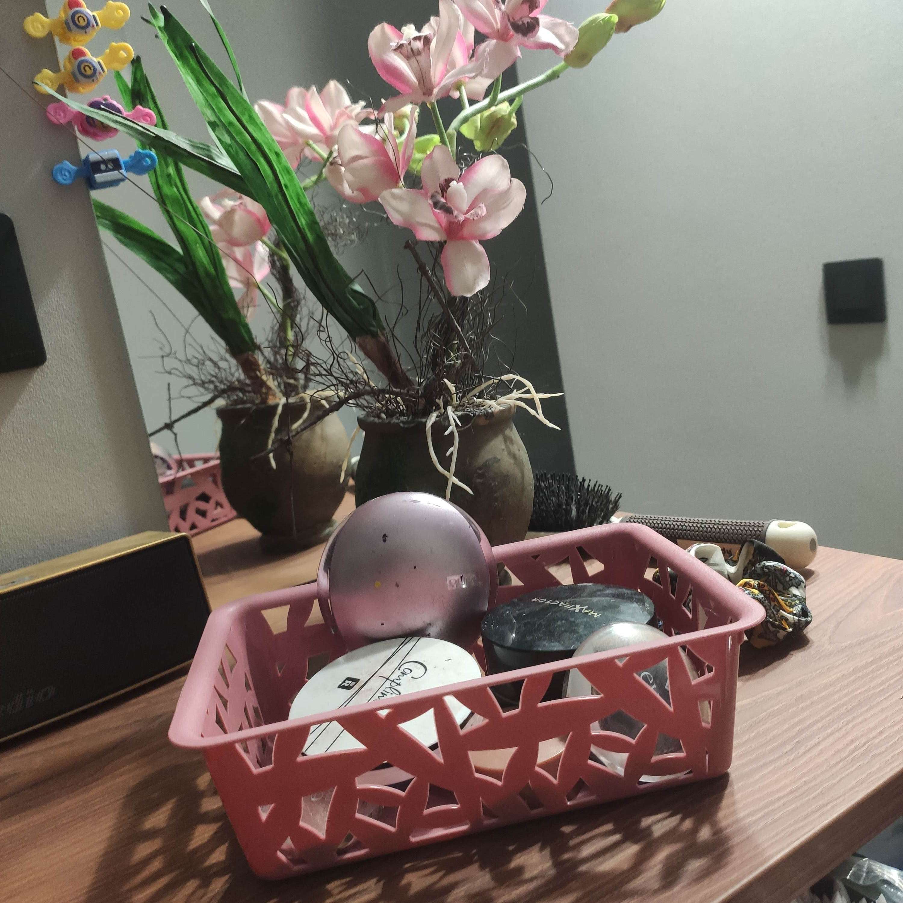 Фотография покупателя товара Комплект корзин универсальных, 20×14,2×8 см, цвет тёмно-розовый - Фото 2