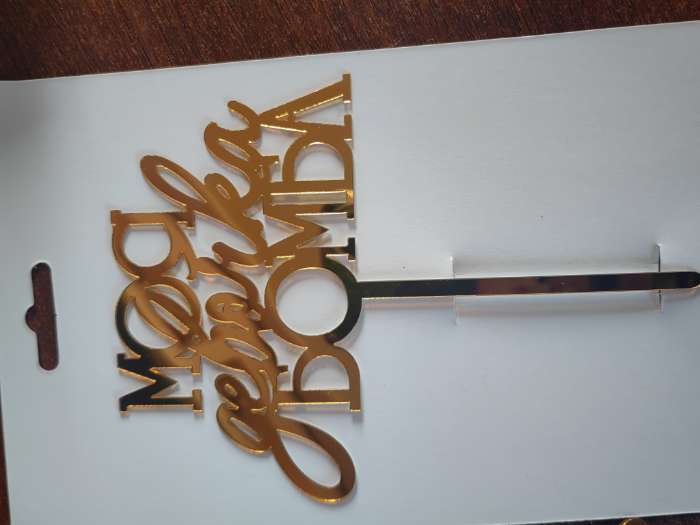 Фотография покупателя товара Топпер для торта «Моя девочка бомба», золотой - Фото 1