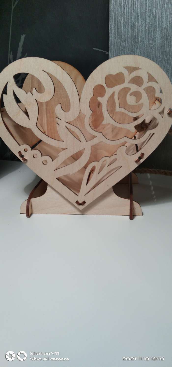 Фотография покупателя товара Кашпо деревянное 17.7×10.5×15 см уникальное "Сердце на двоих", с декором, ручка, натуральный - Фото 1