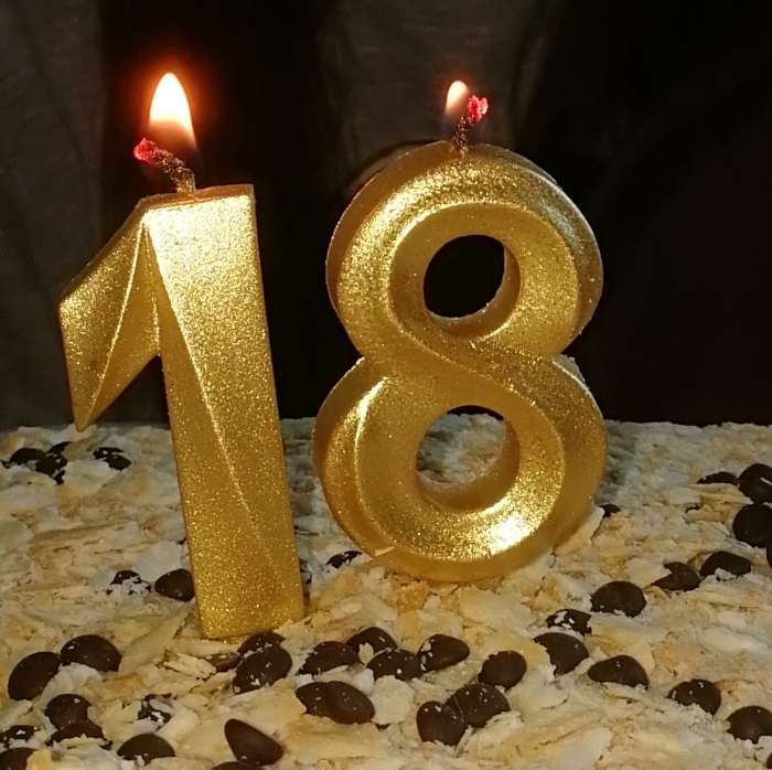 Фотография покупателя товара Свеча в торт "Грань", цифра "3", жемчужный, 6,5 см - Фото 54
