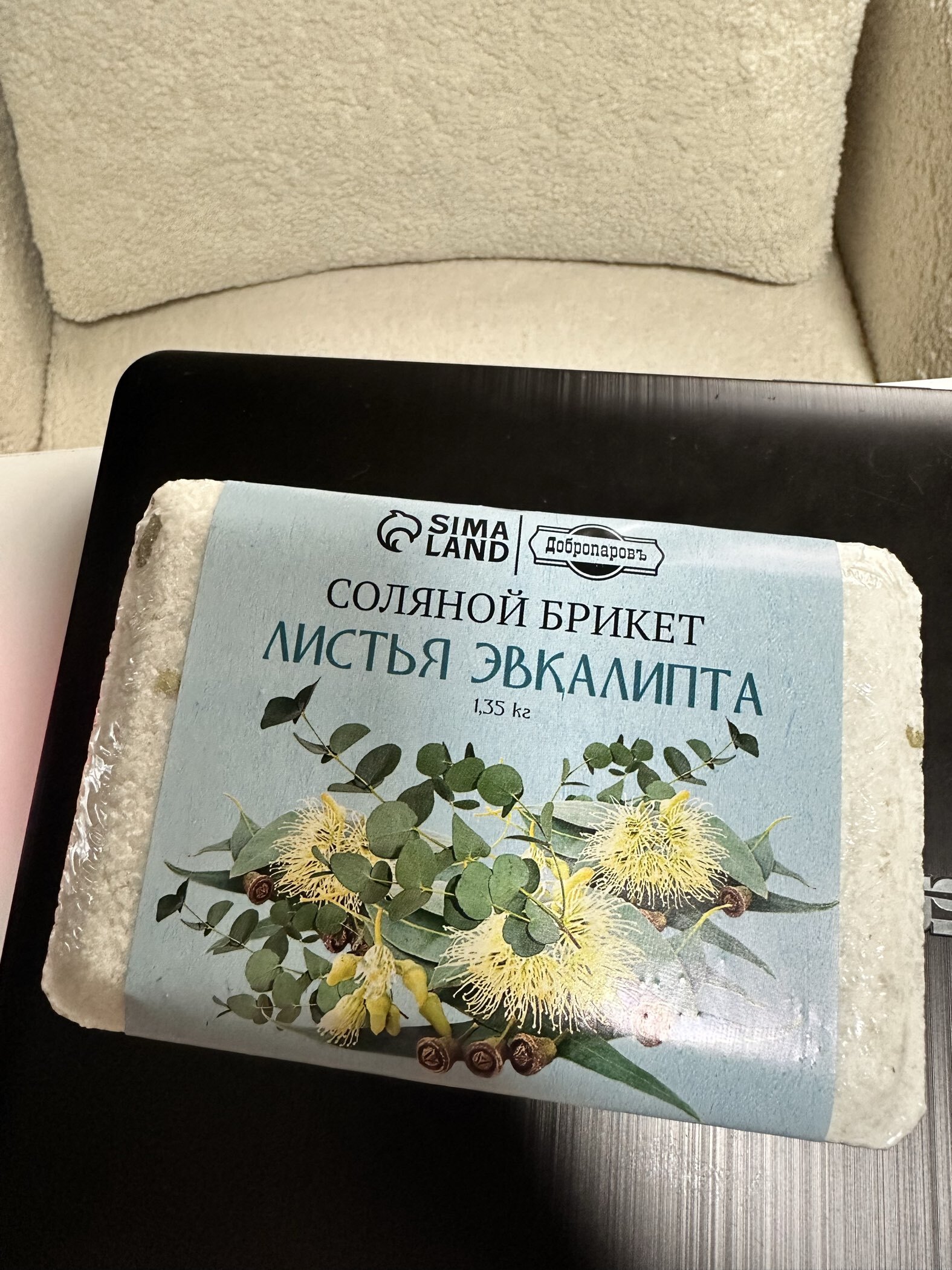 Фотография покупателя товара Соляной брикет «Листья эвкалипта», 1.35 кг «Добропаровъ» - Фото 1