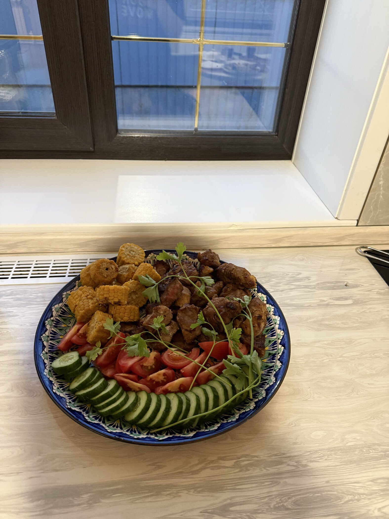 Фотография покупателя товара Ляган узбекский Риштанская Керамика «Узоры», d=37 см, синий - Фото 1