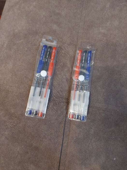 Фотография покупателя товара Набор гелевых ручек, 3 цвета, с резиновыми держателями, в блистере - Фото 1