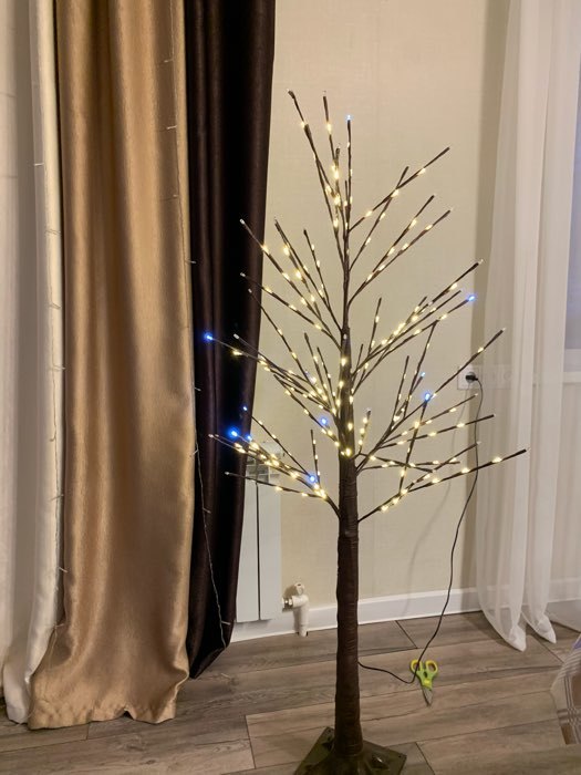 Фотография покупателя товара Светодиодное дерево 1.5 м, 224 LED, мерцание, 220 В, свечение синее - Фото 9