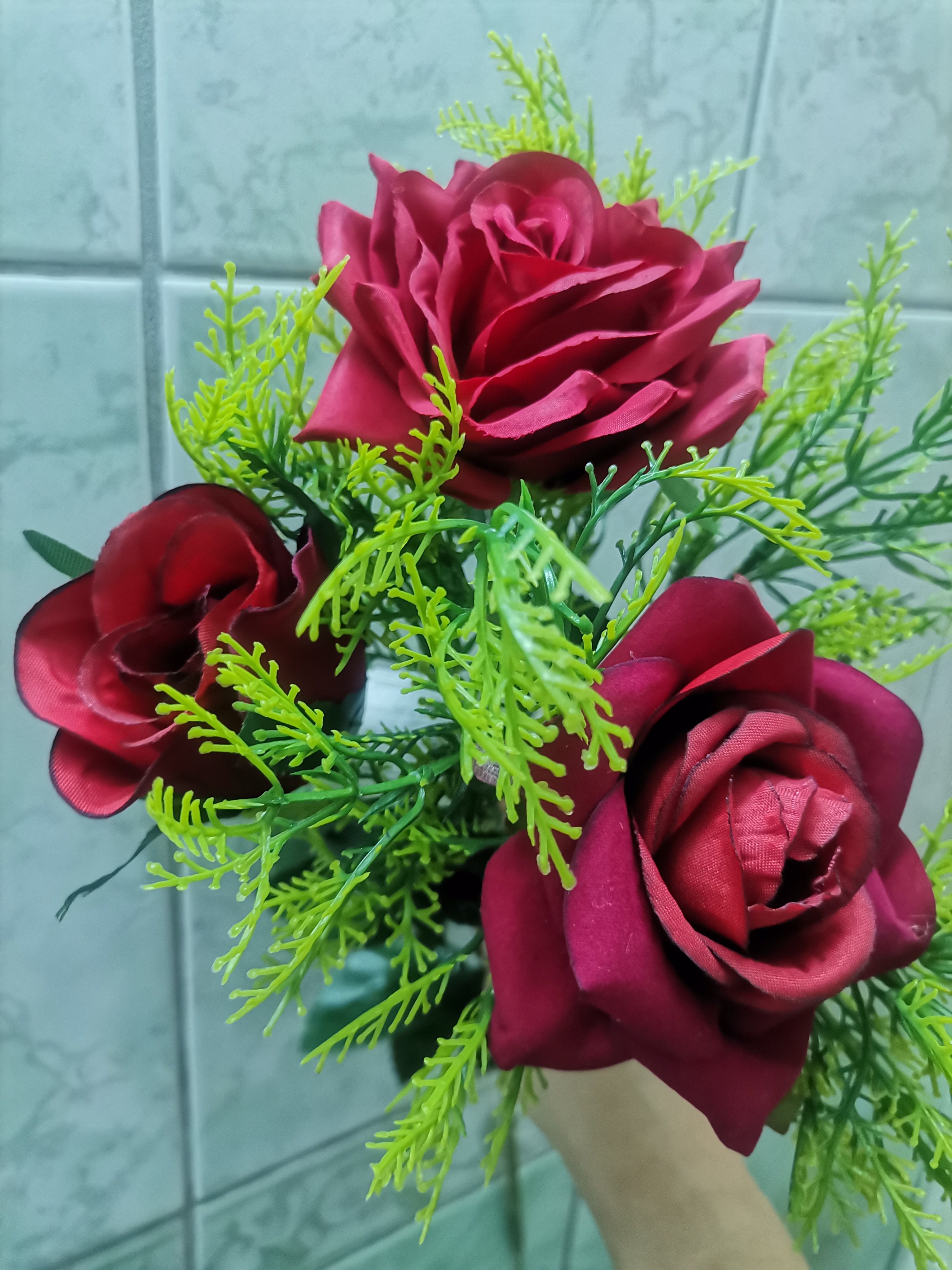 Фотография покупателя товара Цветы искусственные "Роза Гран При" 7х46 см, кремовый - Фото 9
