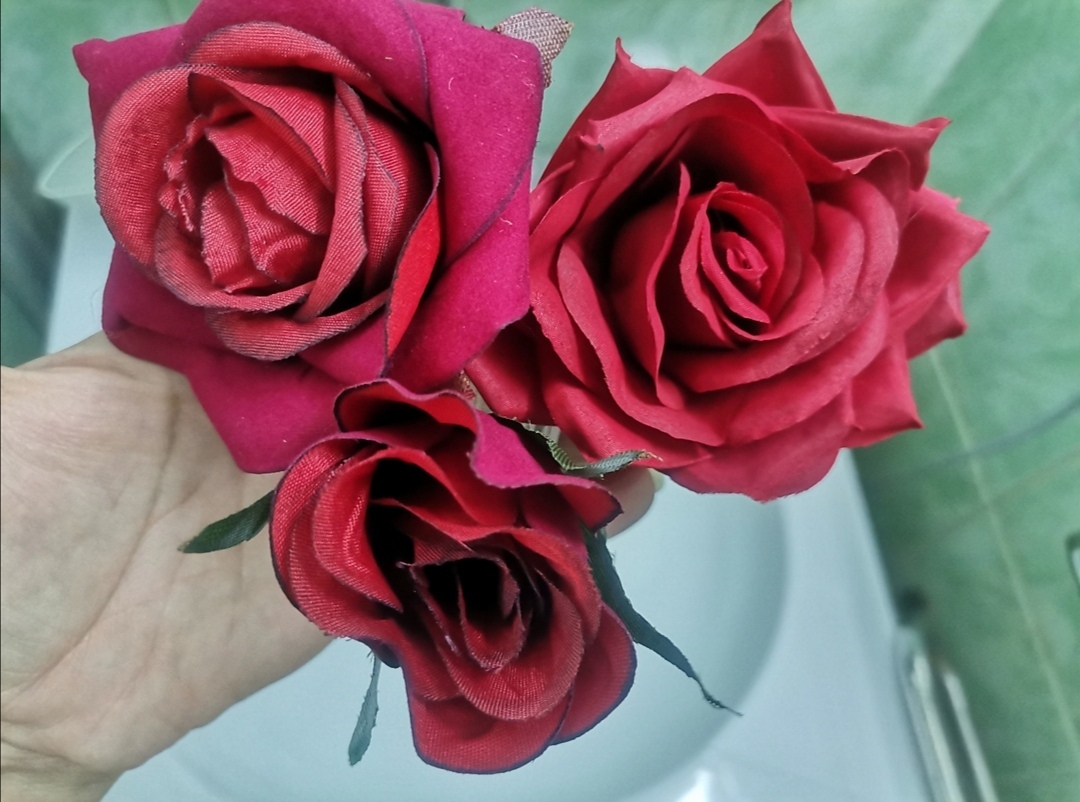 Фотография покупателя товара Цветы искусственные "Роза Гран При" 7*46 см, малиновый - Фото 1