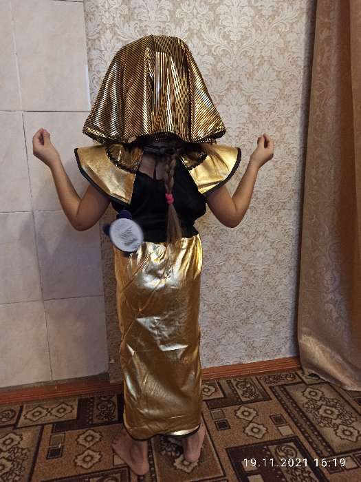 Фотография покупателя товара Карнавальный костюм «Клеопатра», головной убор, топик, штаны, нарукавники, р. 30, рост 122 см