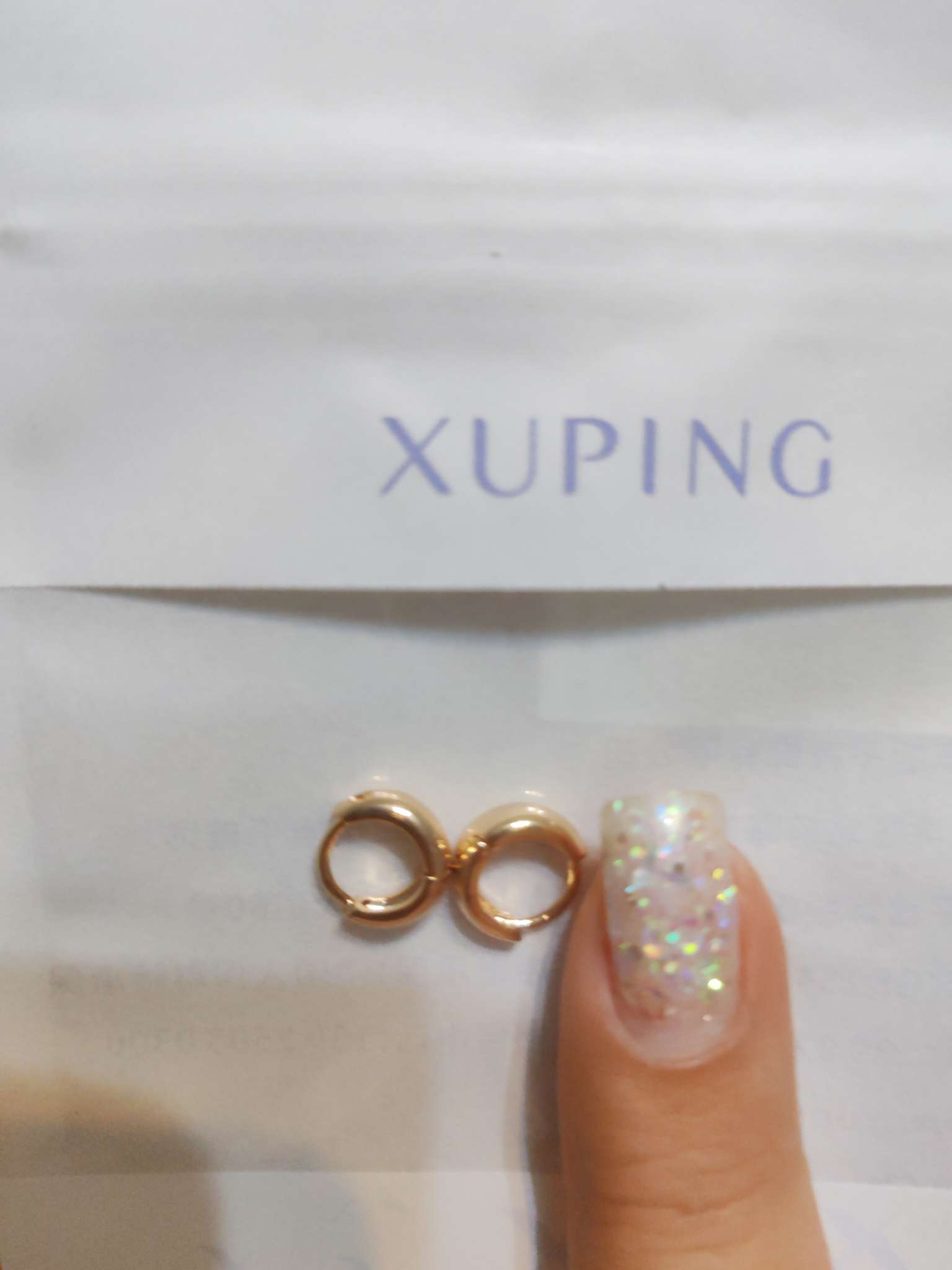 Фотография покупателя товара Серьги кольца объёмные XUPING, d=1.1 см, цвет золото - Фото 1