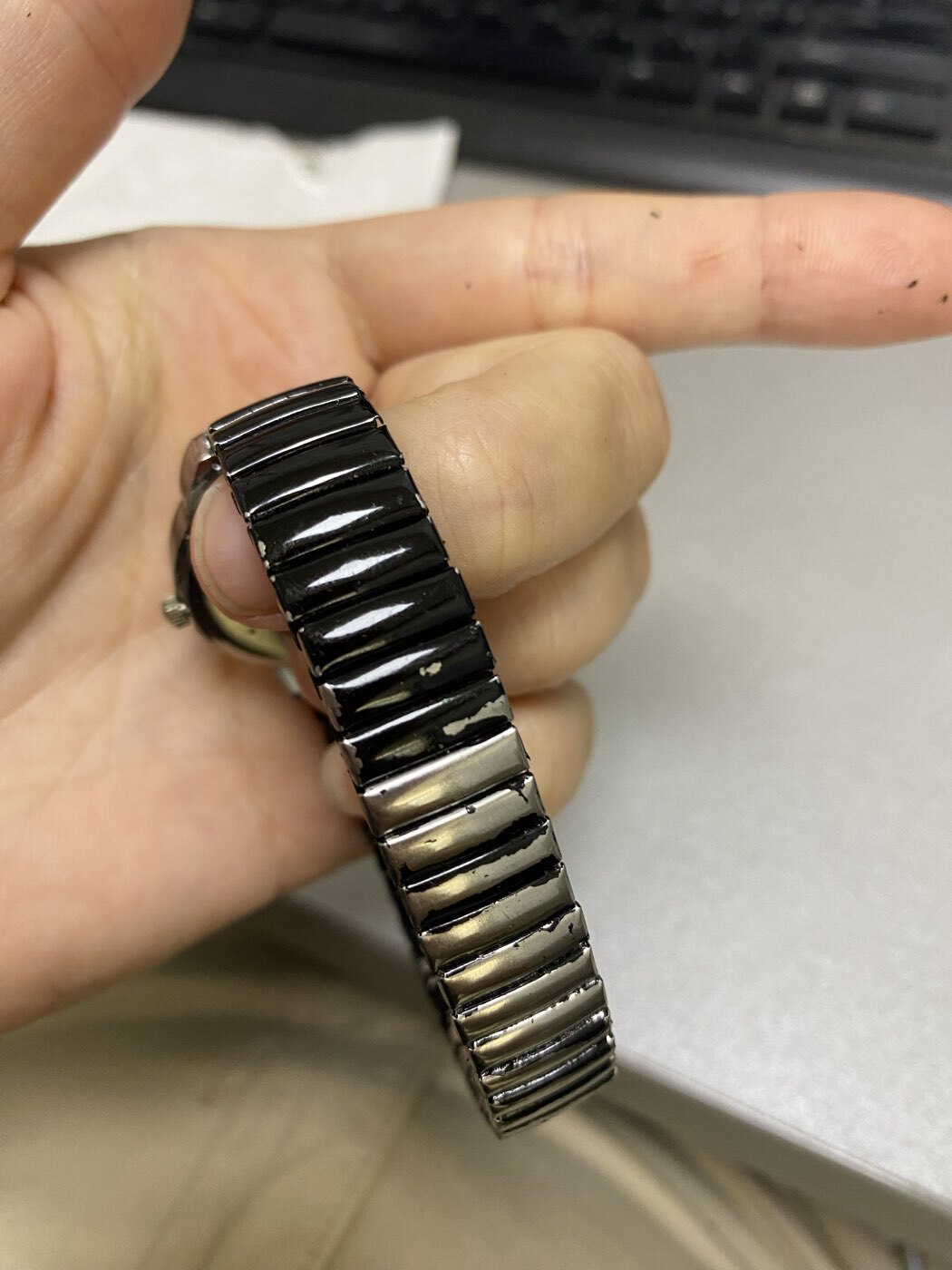 Фотография покупателя товара Ремешок для часов «Соломон»,12 мм, металл, 15.5 см, чёрный - Фото 1