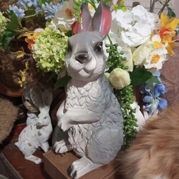 Фотография покупателя товара Садовая фигура из гипса «Заяц Вася», 33×15×17 см - Фото 1