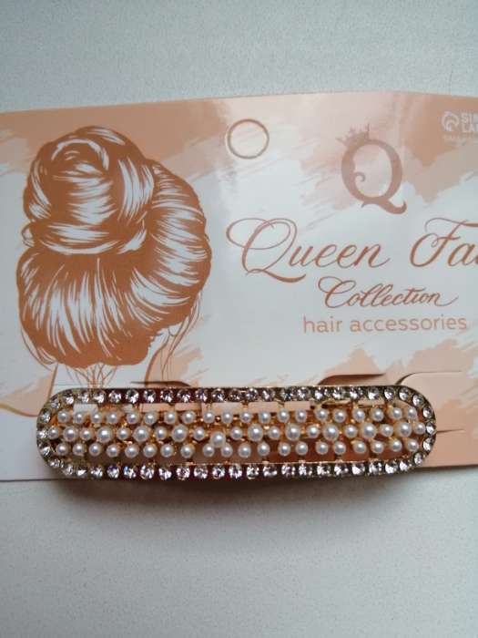 Фотография покупателя товара Заколка - автомат для волос «Диана», прямой, 7 см, золото - Фото 1