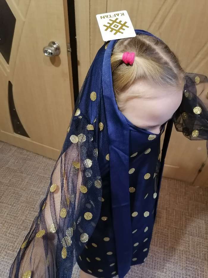 Фотография покупателя товара Платье детское нарядное KAFTAN горошек, рост 134-140, синий - Фото 3