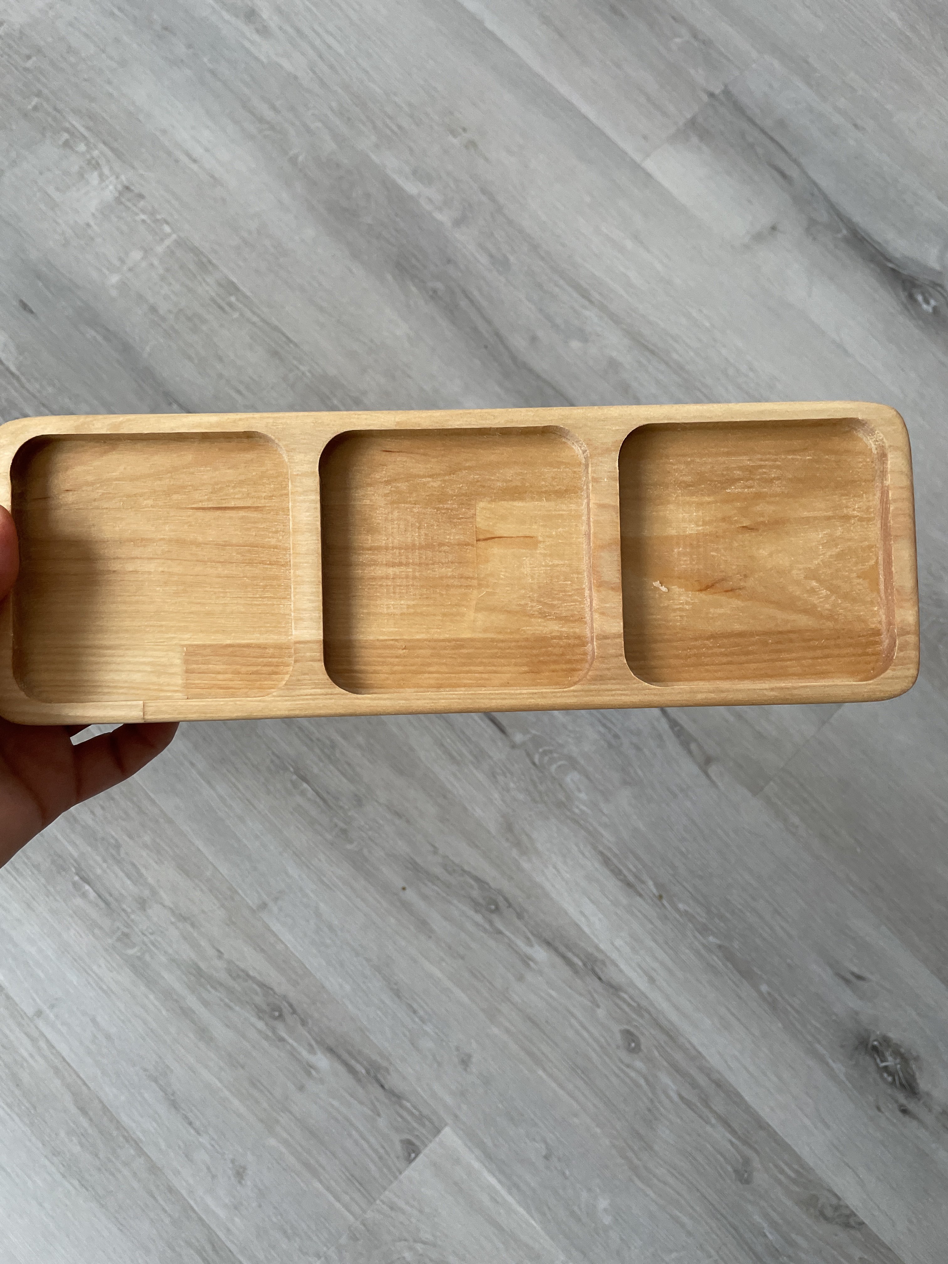 Фотография покупателя товара Менажница деревянная Доляна, 30×10×1,8 см, 3 секции, берёза - Фото 12