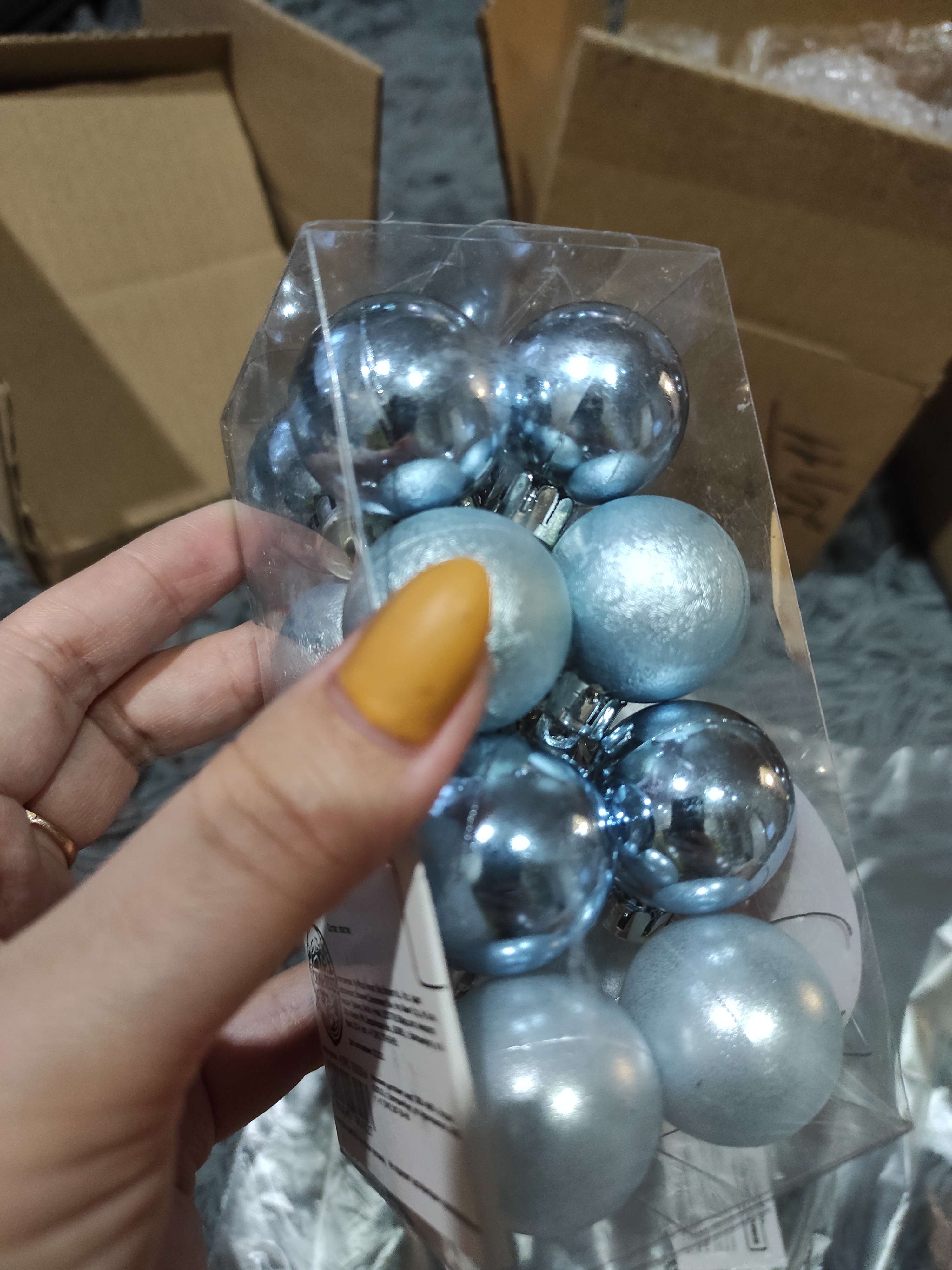 Фотография покупателя товара Набор шаров пластик d-3 см, 16 шт "Камея" голубой - Фото 5