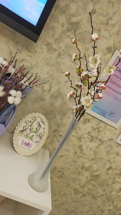 Фотография покупателя товара Цветы искусственные "Веточка сакуры" 2,5х42 см, розовый - Фото 4