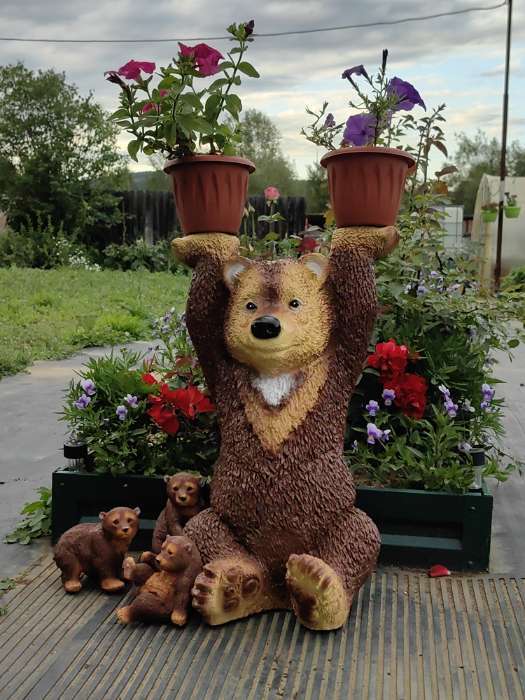 Фотография покупателя товара Набор фигур полистоун «Мишки», 3 шт., 18 см - Фото 2