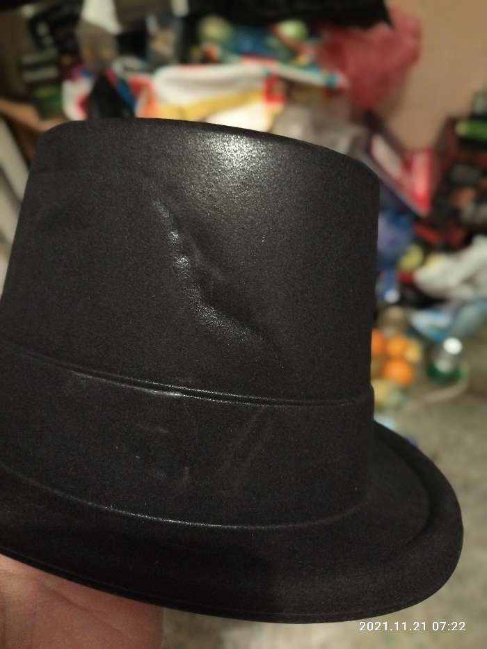 Фотография покупателя товара Карнавальная шляпа «Цилиндр», р-р 56, цвет чёрный - Фото 7