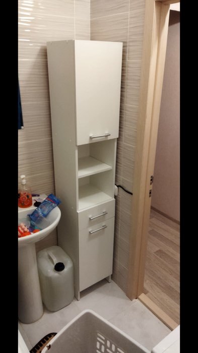 Фотография покупателя товара Пенал для ванной комнаты, белый, 33 х 33 х 185 см - Фото 23