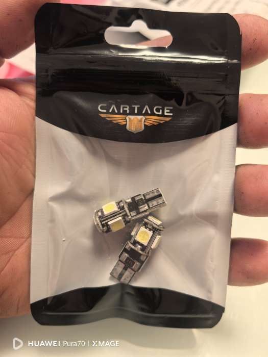 Фотография покупателя товара Автомобильная лампа Cartage, светодиодная, T10 W5W, 12 В, 5 SMD-5050, набор 2 шт - Фото 1
