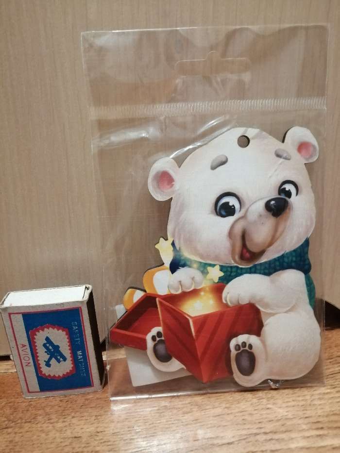 Фотография покупателя товара Новогодняя деревянная подвеска «Новый год! Белый мишка»