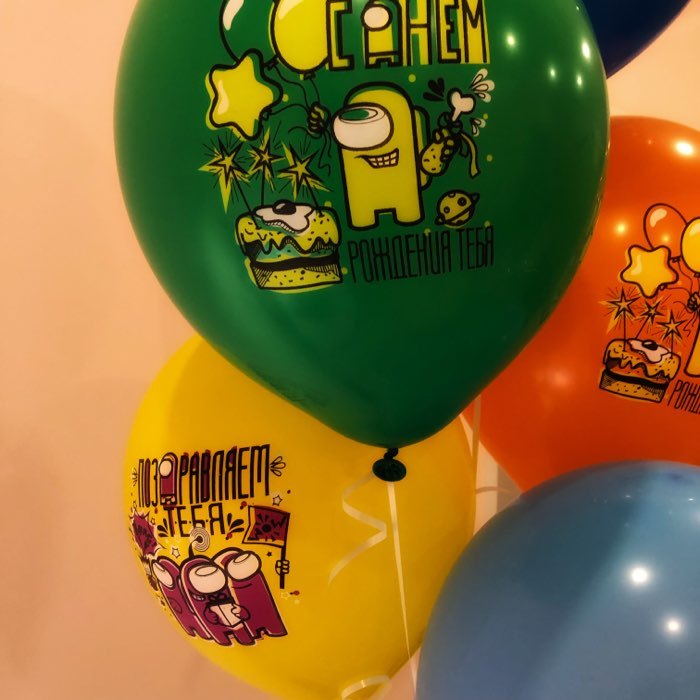 Фотография покупателя товара Шар латексный 12" «Игра среди нас. С ДР», пастель, 1-сторонний, набор 25 шт., МИКС - Фото 4