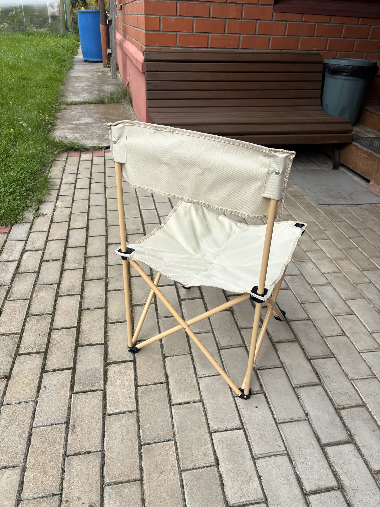 Фотография покупателя товара Кресло складное, 50×50×80 см, до 100 кг, цвет бежевый - Фото 2