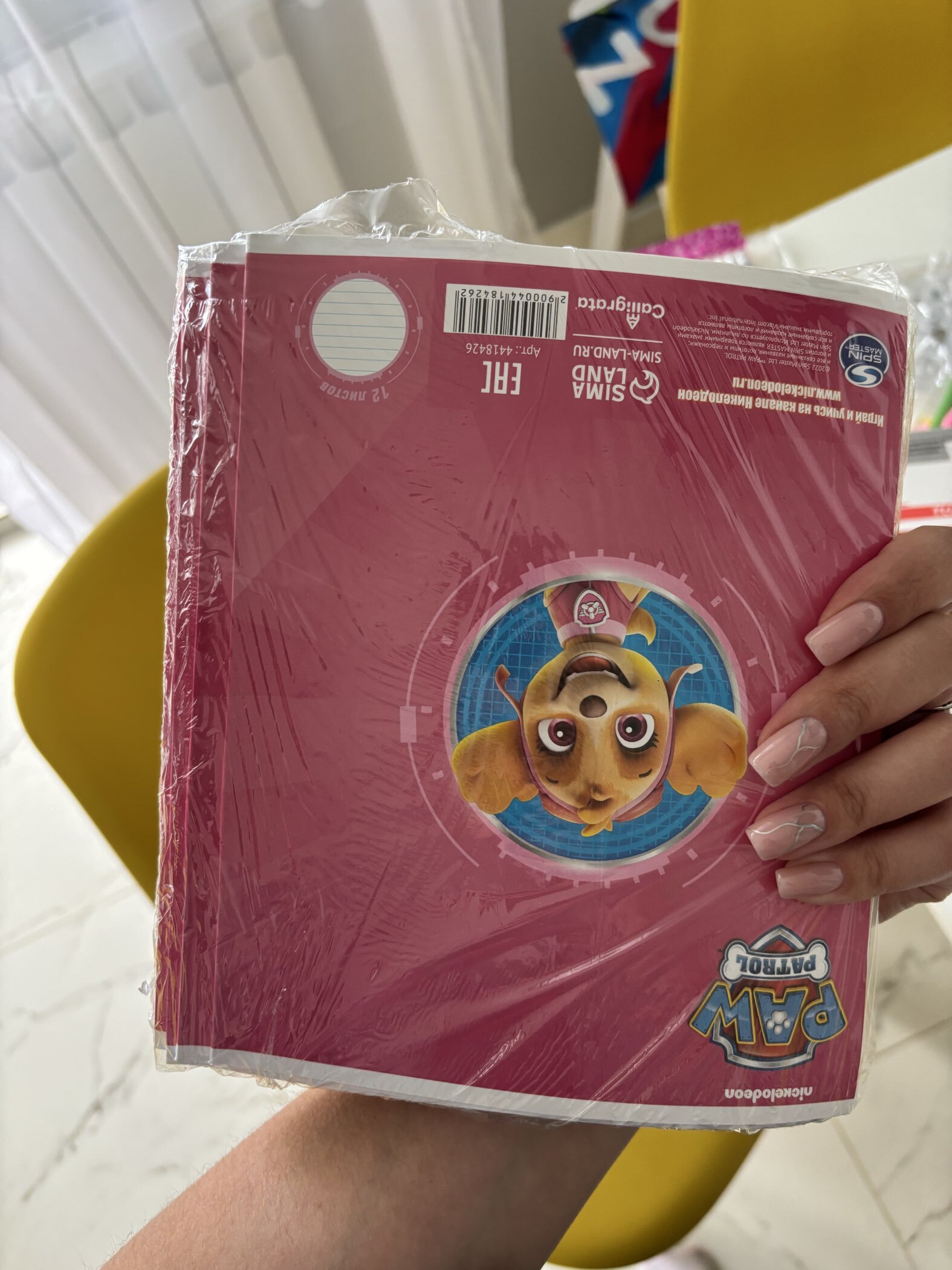 Фотография покупателя товара Тетрадь в линейку 12 листов, 5 видов МИКС, обложка мелованный картон, «Щенячий патруль» - Фото 3