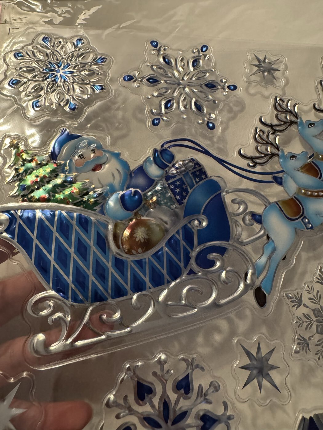 Фотография покупателя товара Наклейки на окна «Новогодние», 38×30 см - Фото 2