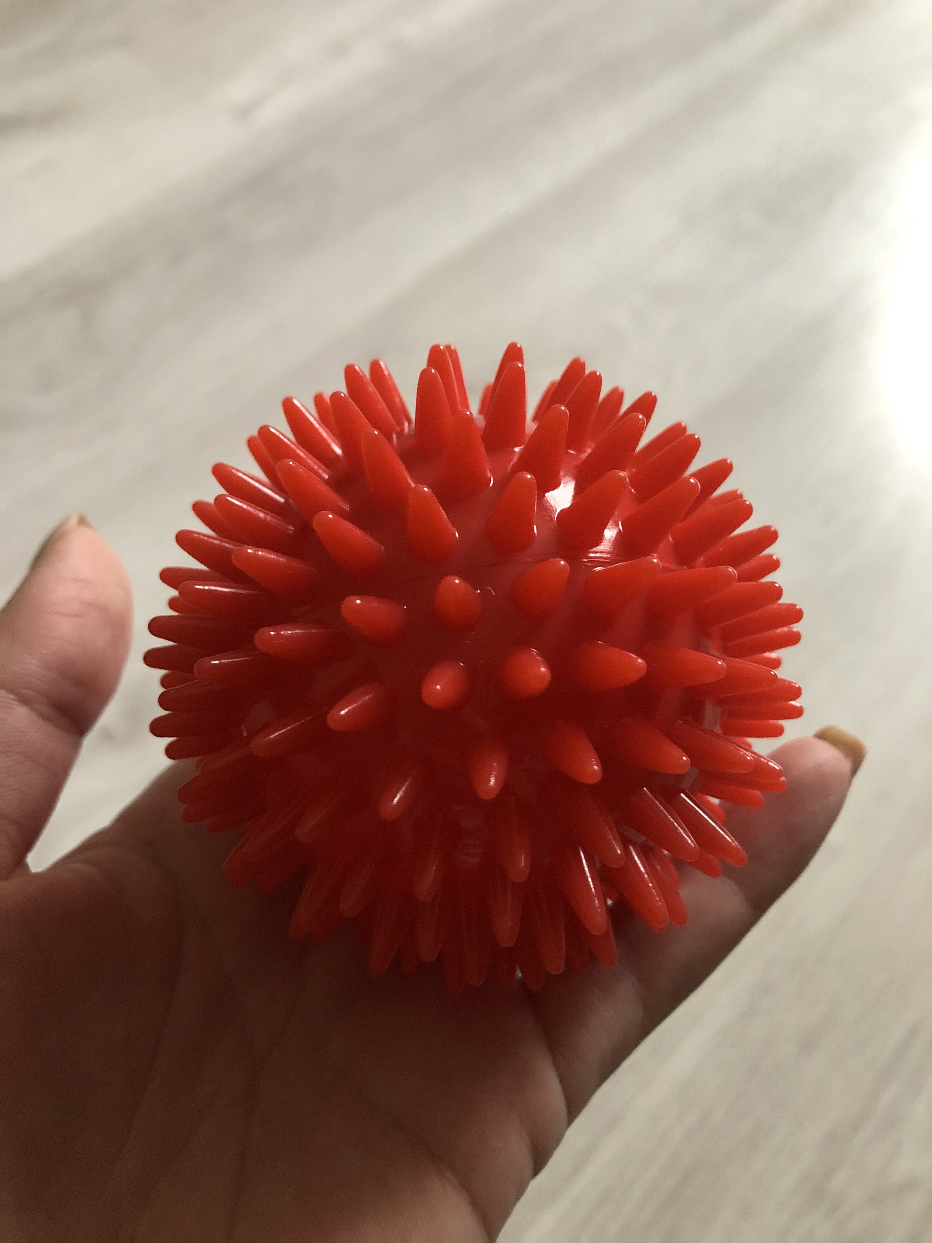 Фотография покупателя товара Развивающий массажный мячик «Монстрик», диаметр 5 см, цвет крсный Крошка Я - Фото 6